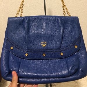 🔶SOLD🔶MCM Chain 2 way studded Blue Bag